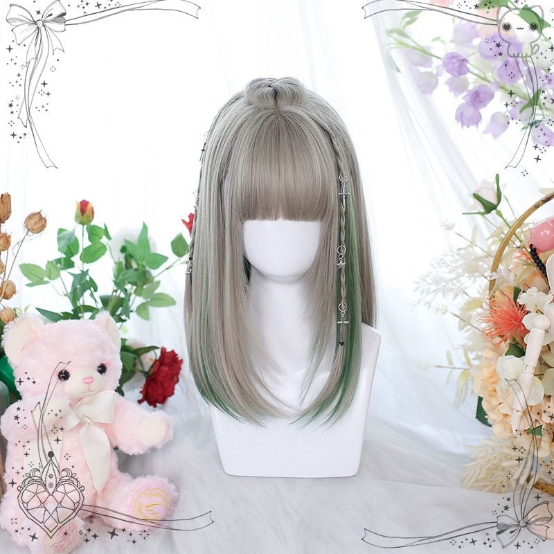 lemailwig-lolita-wigs-glatte-per-cke-mixed-green-45-cm image 1