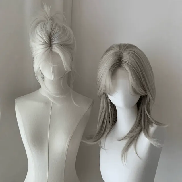 lemailwig-lace-wigs-lace-per-cke-45cm-silber-wei-pony image 1