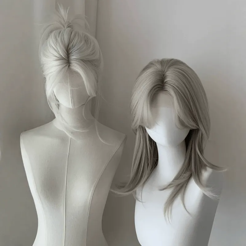lemailwig-lace-wigs-lace-per-cke-45cm-silber-wei-pony image 1