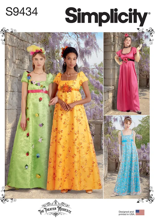 coscraft-9434-regency-kleid-schnittmuster-gr-e-aa-empire-taille image 1