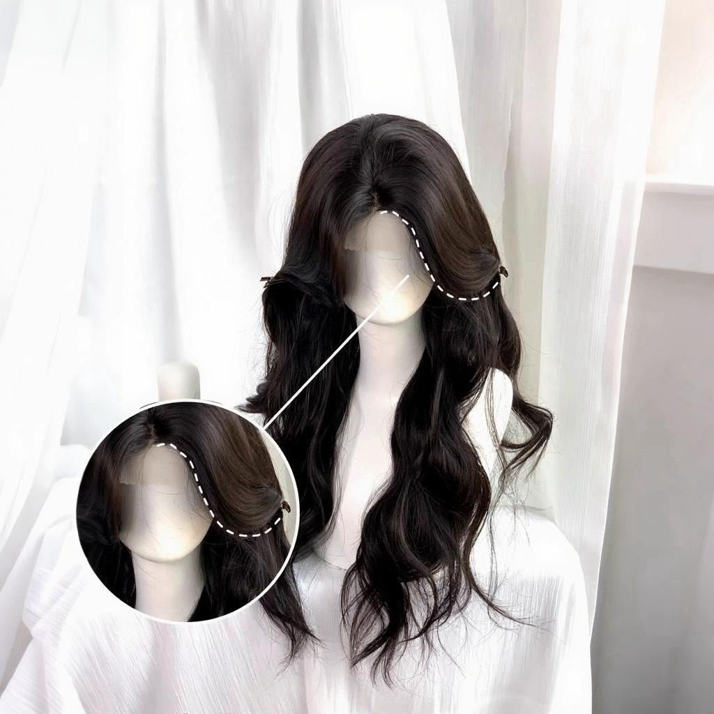 lemailwig-lace-wigs-per-cke-schwarz-lockig-65cm-lace-front image 3