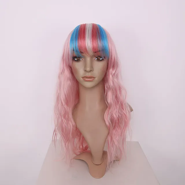 arda-wigs-trans-flag-bangs-clip-pony-blau-rosa image 1