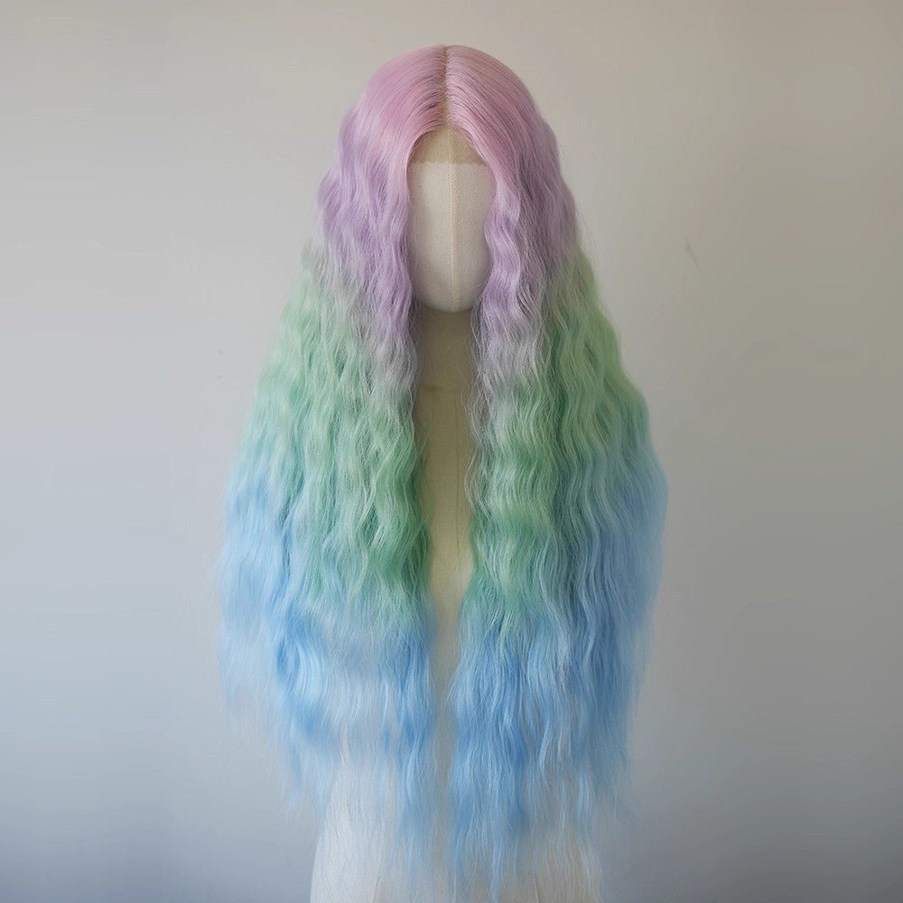 lemailwig-lace-wigs-lockige-front-lace-per-cke-rainbow-80-cm image 1