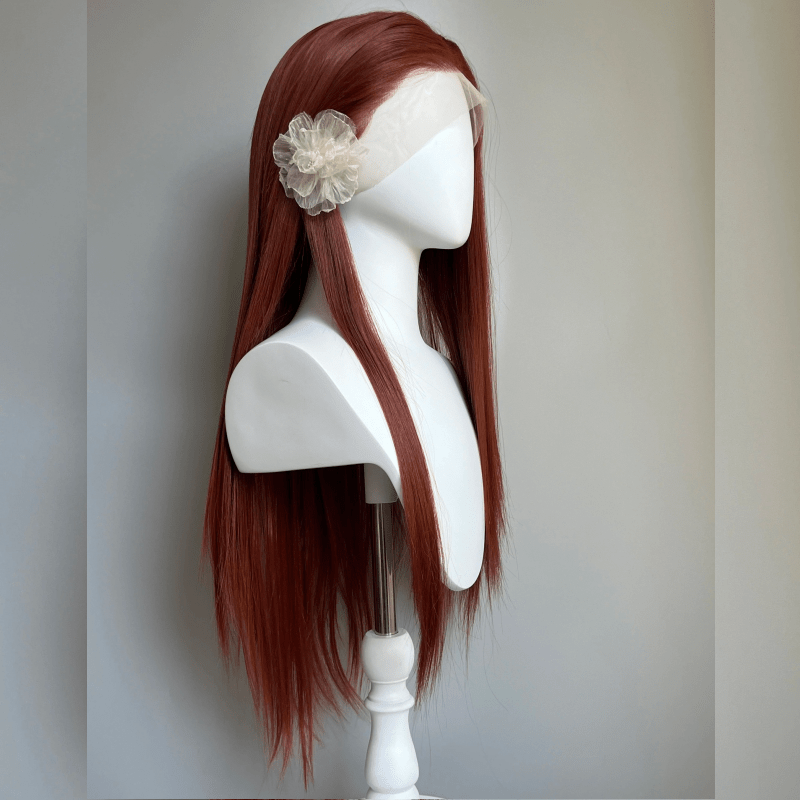 lemailwig-lace-wigs-lange-glatte-front-lace-per-cke-orange-80-cm image 3