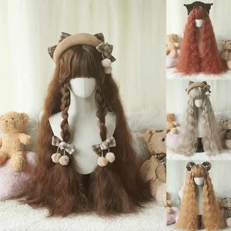 lemailwig-lolita-wigs-wool-curls-per-cke-tiefbraun-80cm image 1