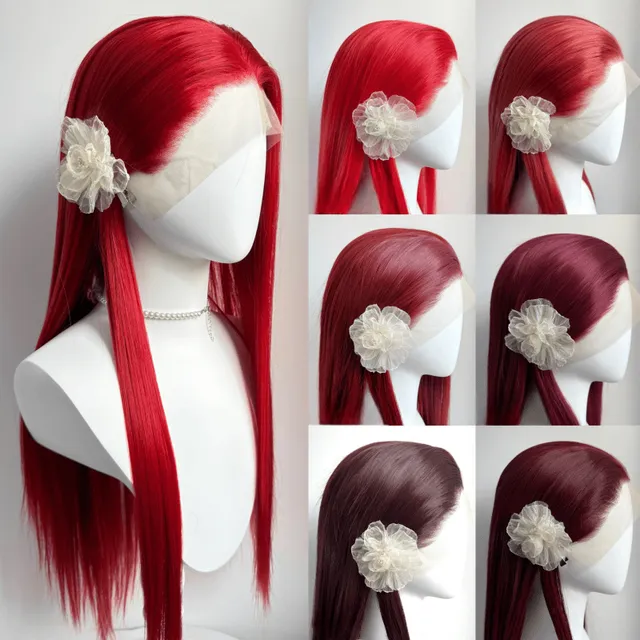lemailwig-lace-wigs-lange-glatte-front-lace-per-cke-rot-80-cm image 1