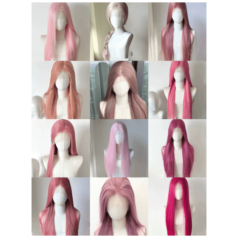 lemailwig-pink-series-front-lace-per-cke-rosa-glatt-75-80cm image 1