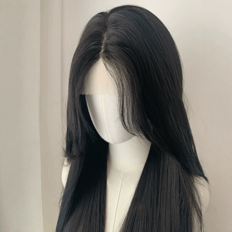 lemailwig-lace-wigs-black-lange-glatte-per-cke-70cm-front-lace image 3