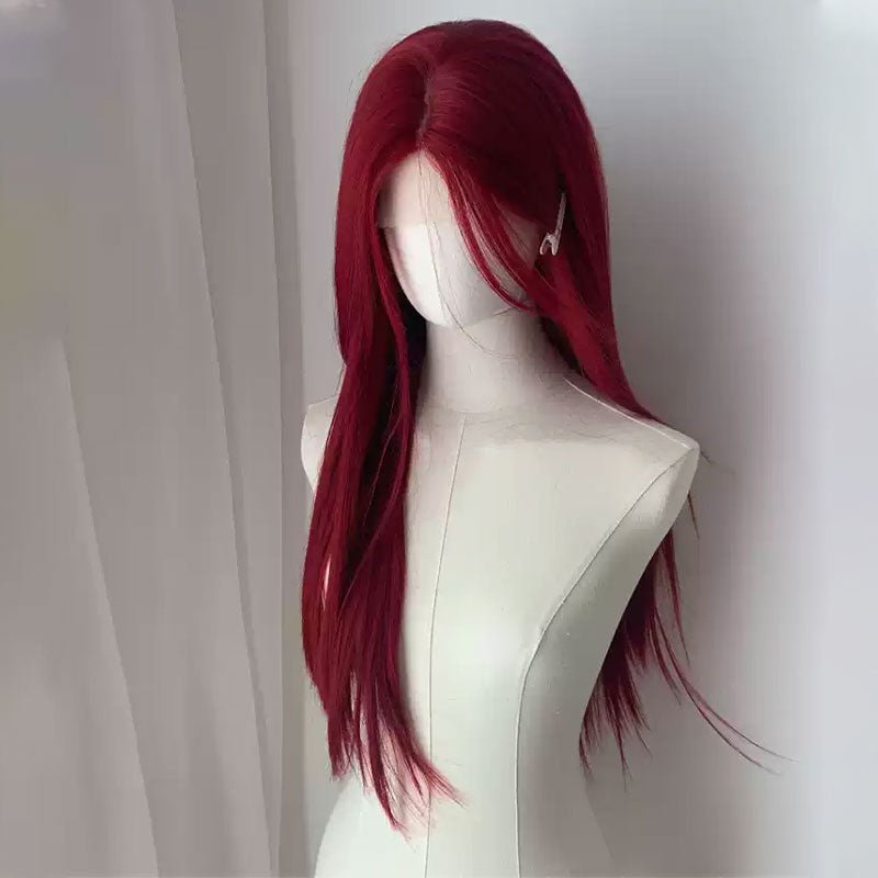 lemailwig-lace-wigs-rot-lace-front-per-cke-70cm-glatt image 1