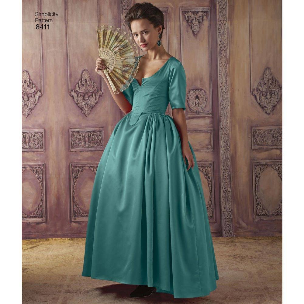 coscraft-8411-rokoko-kleid-schnittmuster-h5-6-14-18-jahrhundert image 2