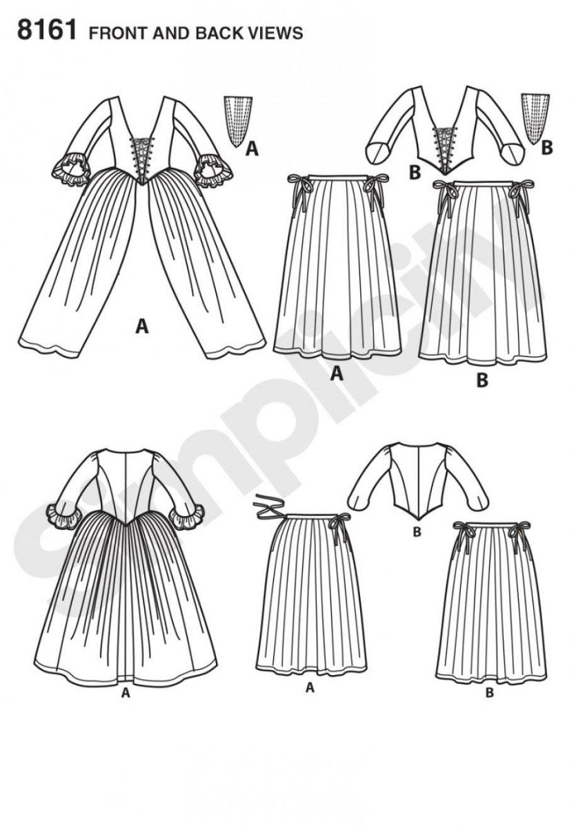 coscraft-8161-18-jahrhundert-kost-m-schnittmuster-damen-h5 image 6