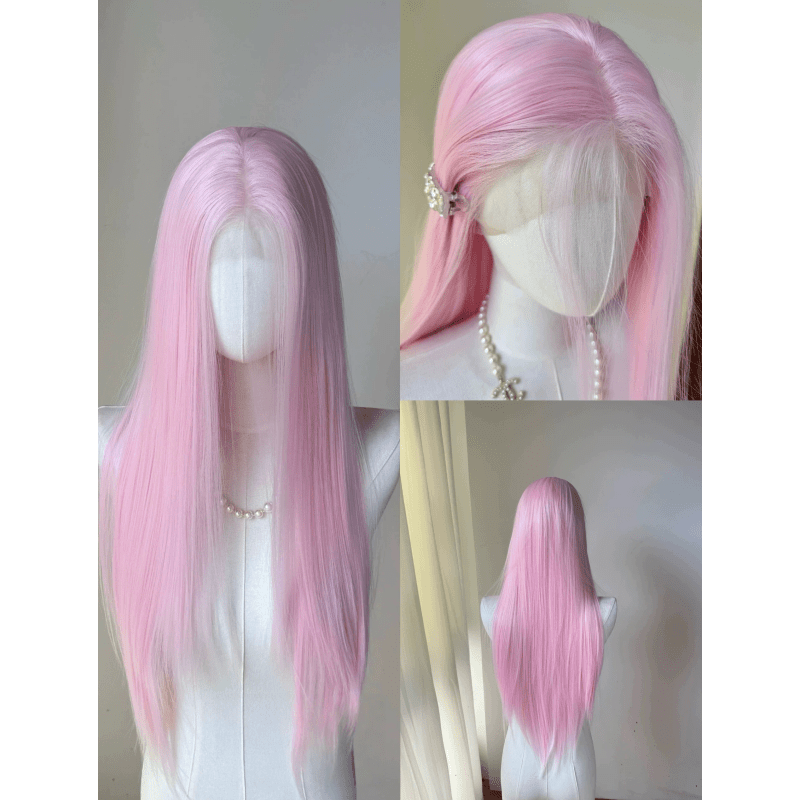 lemailwig-pink-series-front-lace-per-cke-rosa-glatt-75-80cm image 7