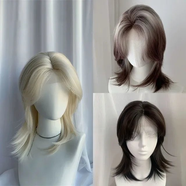 lemailwig-lace-wigs-per-cke-blond-braun-grau-30-cm-kurz image 1
