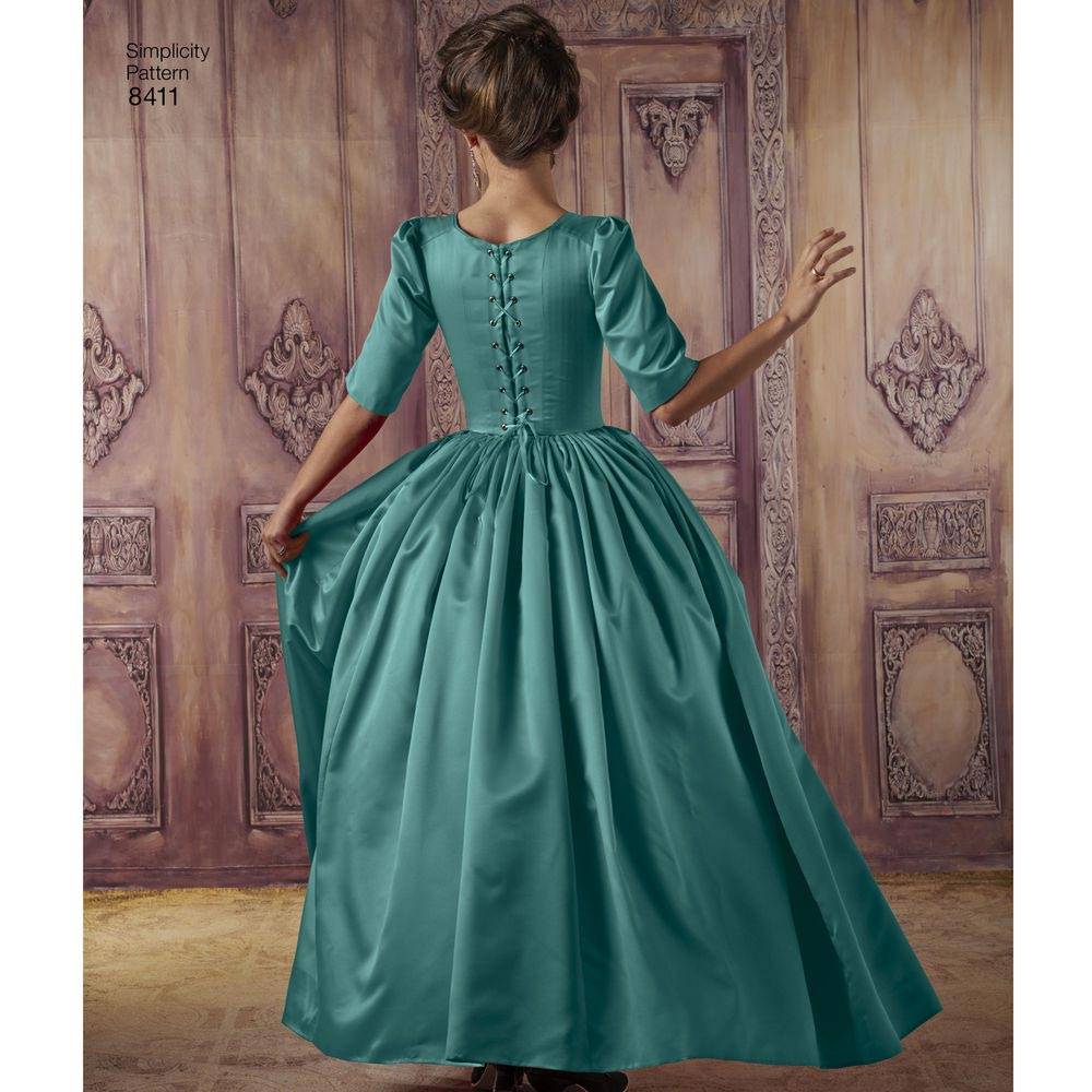 coscraft-8411-rokoko-kleid-schnittmuster-h5-6-14-18-jahrhundert image 4