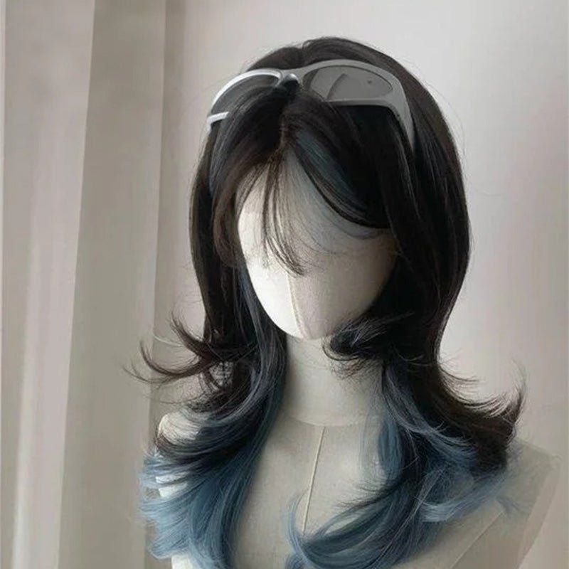 lemailwig-lace-wigs-50cm-per-cke-schwarz-blau-lockig image 1