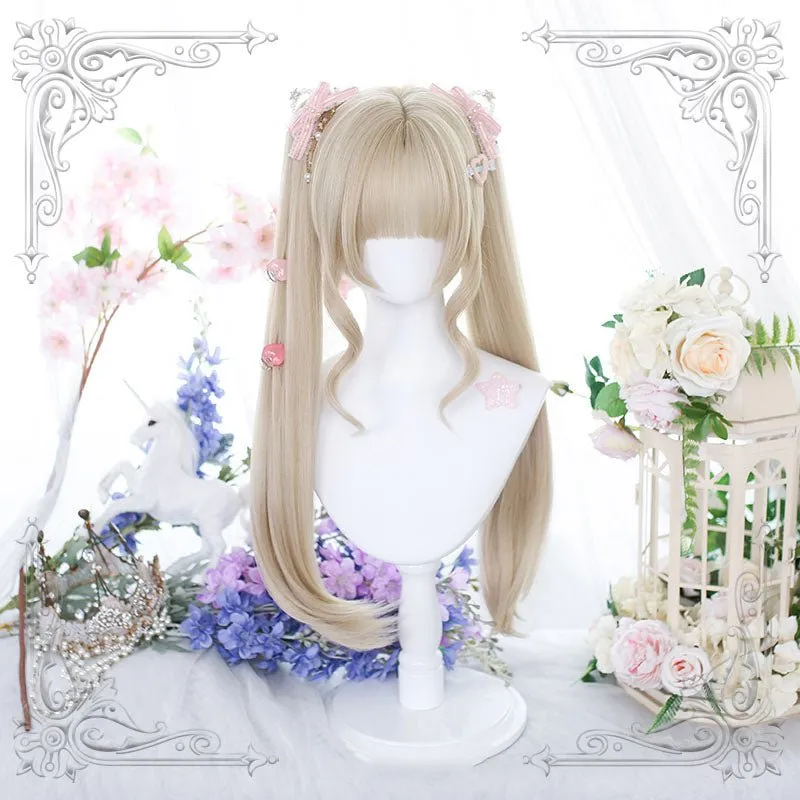 lemailwig-lolita-wigs-blonde-double-tail-zopf-per-cke-55cm image 1