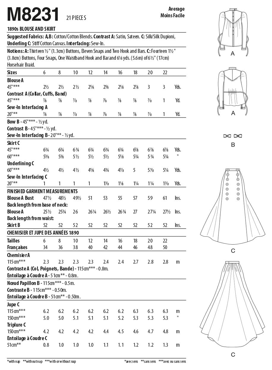 coscraft-sewing-patterns-m8231-bluse-rock-1890s-gr-a5 image 4