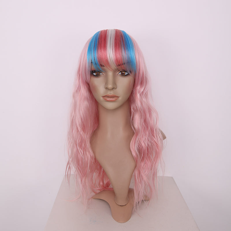 arda-wigs-trans-flag-bangs-clip-pony-blau-rosa image 1