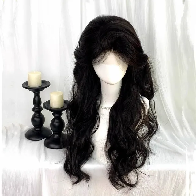 lemailwig-lace-wigs-per-cke-schwarz-lockig-65cm-lace-front image 1