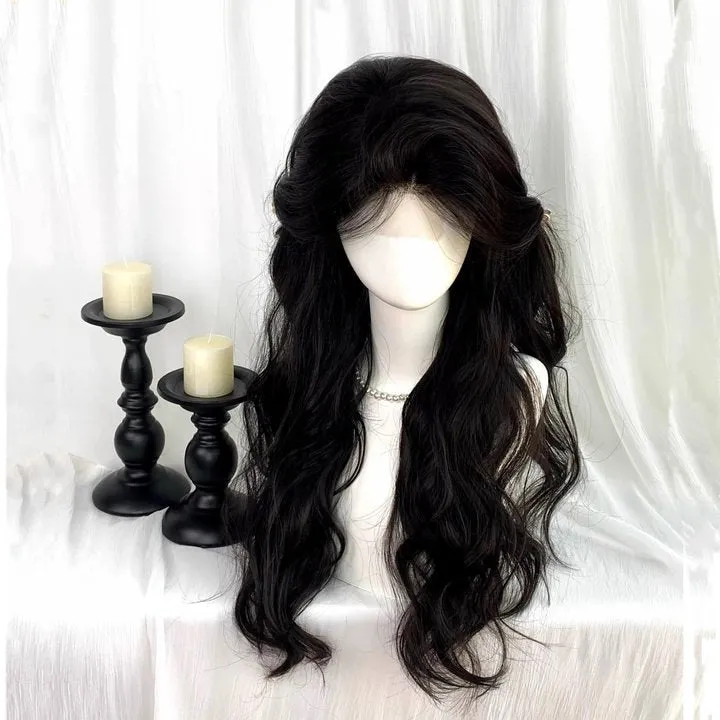 lemailwig-lace-wigs-per-cke-schwarz-lockig-65cm-lace-front image 1