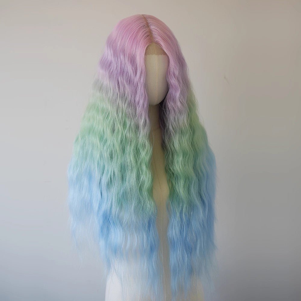 lemailwig-lace-wigs-lockige-front-lace-per-cke-rainbow-80-cm image 3