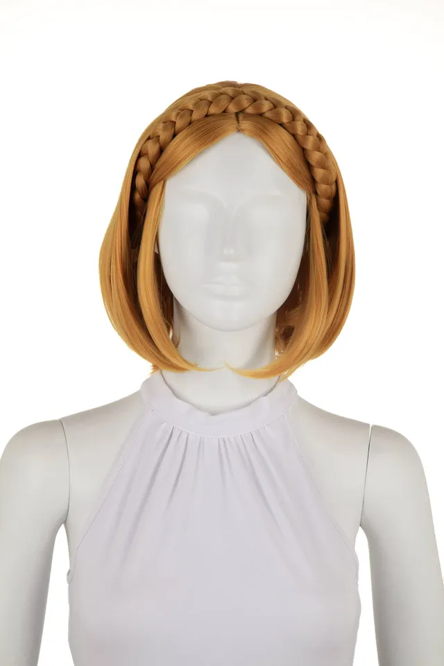 arda-wigs-zorldo-cosplay-per-cke-blond-bob-mit-zopf-zelda image 1