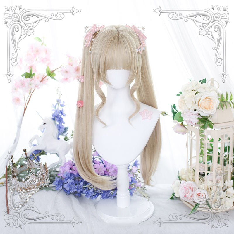 lemailwig-lolita-wigs-blonde-double-tail-zopf-per-cke-55cm image 1