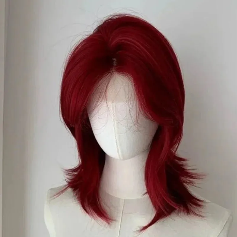 lemailwig-lace-wigs-front-lace-per-cke-rot-38cm-kurz image 1