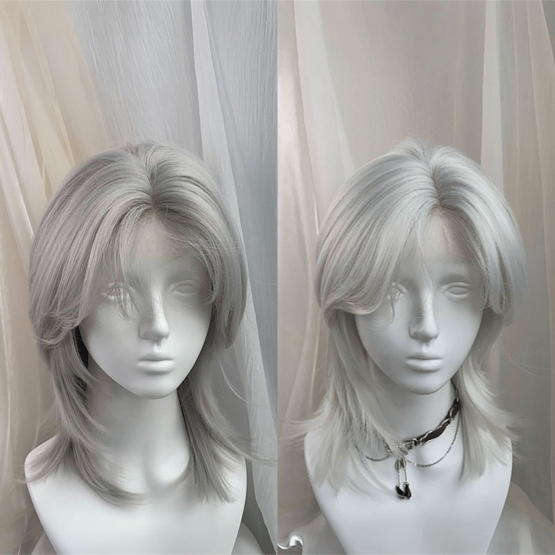 lemailwig-lace-wigs-38cm-silbergrau-kurze-lace-per-cke image 1