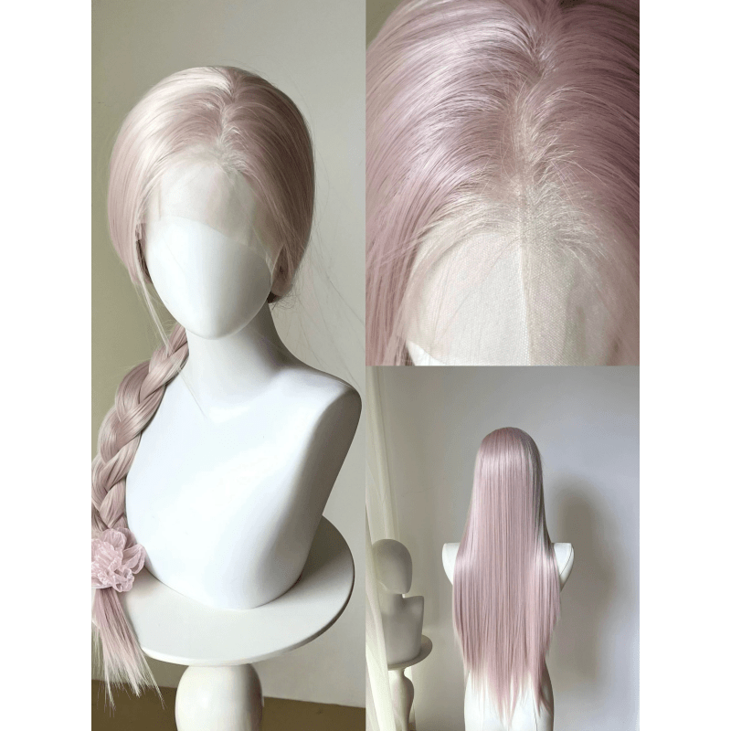 lemailwig-pink-series-front-lace-per-cke-rosa-glatt-75-80cm image 4