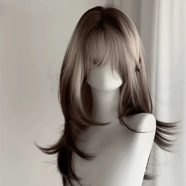 lemailwig-lace-wigs-per-cke-braun-wei-verlauf-50cm-front-lace image 1
