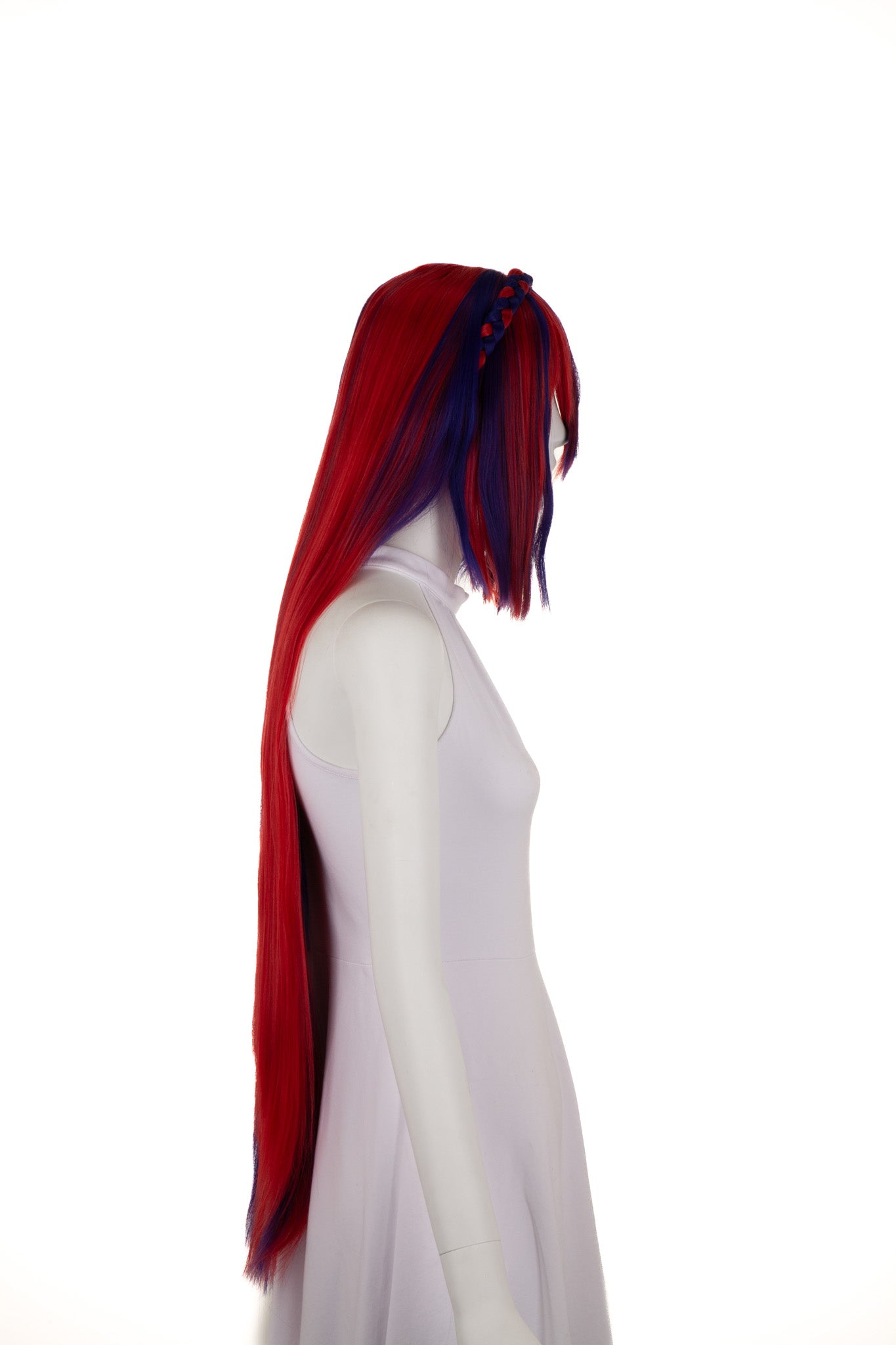 arda-wigs-lira-classic-split-per-cke-long-rot-blau-mit-zopf image 2