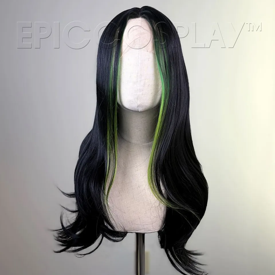 epiccosplaywigs-signature-viper-green-lange-per-cke-schwarz-gr-n image 1