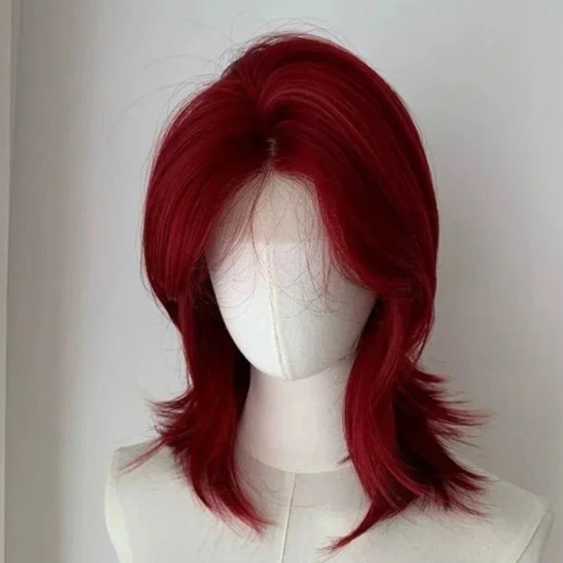 lemailwig-lace-wigs-front-lace-per-cke-rot-38cm-kurz image 1