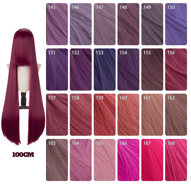 lemailwig-basic-wigs-cosplay-per-cke-weinrot-100cm-lang image 2
