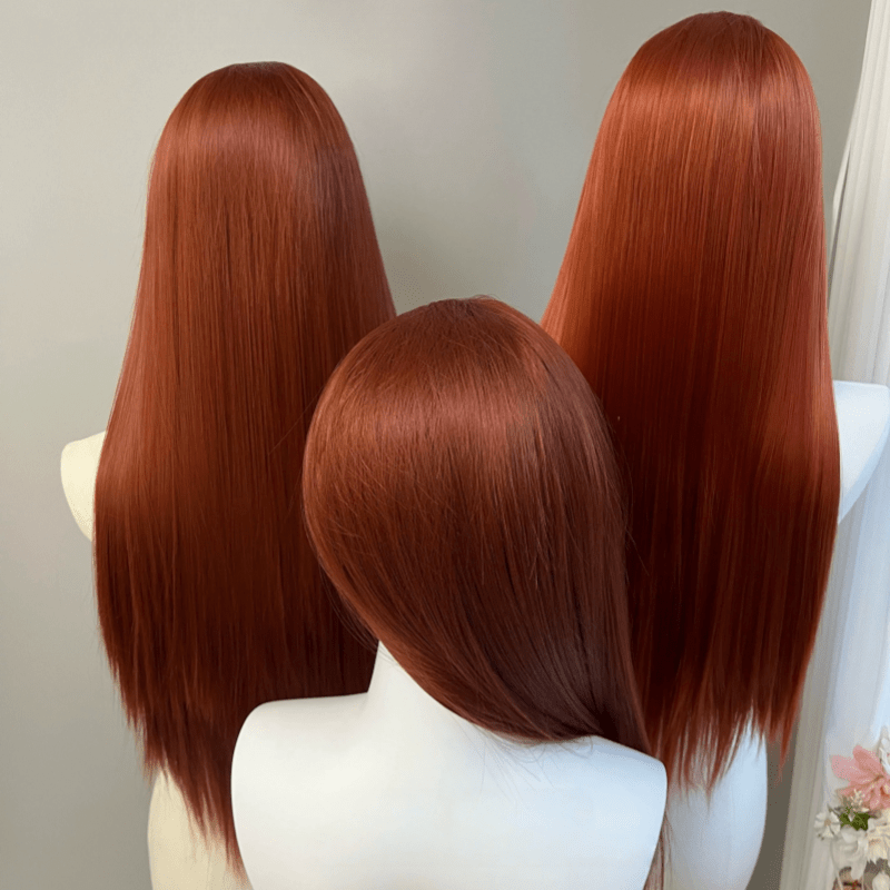 lemailwig-lace-wigs-lange-glatte-front-lace-per-cke-orange-80-cm image 7