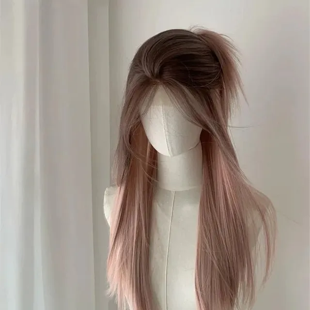 lemailwig-lace-wigs-65cm-braun-rosa-glatte-lace-per-cke image 1