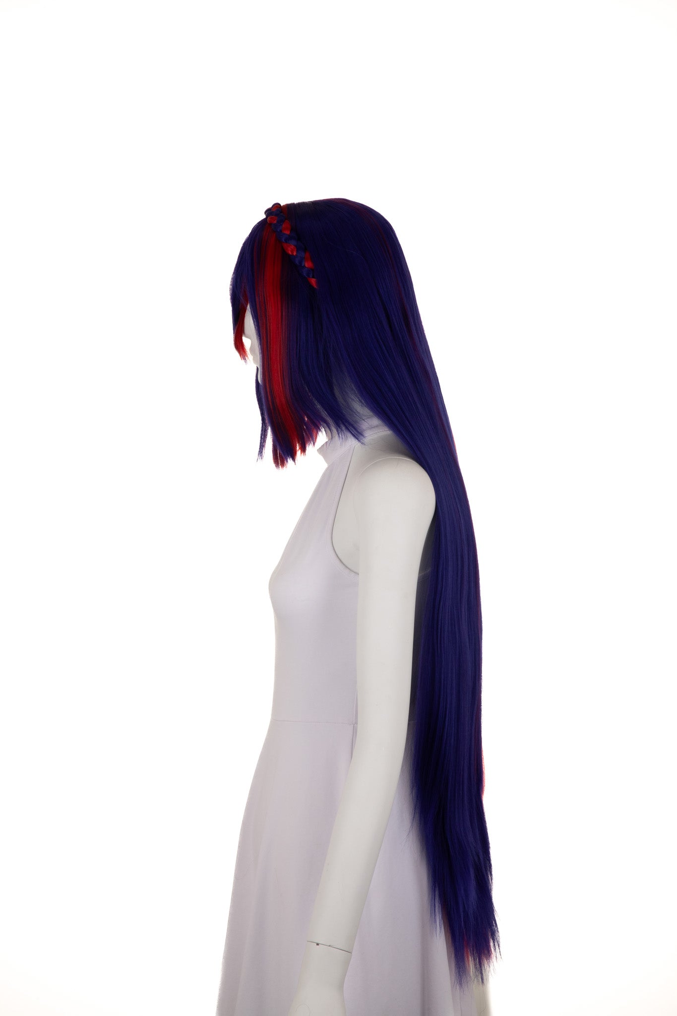 arda-wigs-lira-classic-split-per-cke-long-rot-blau-mit-zopf image 3