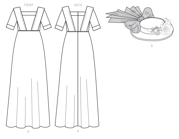 coscraft-b6610-damen-kost-m-schnittmuster-kleid-hut-a5 image 7