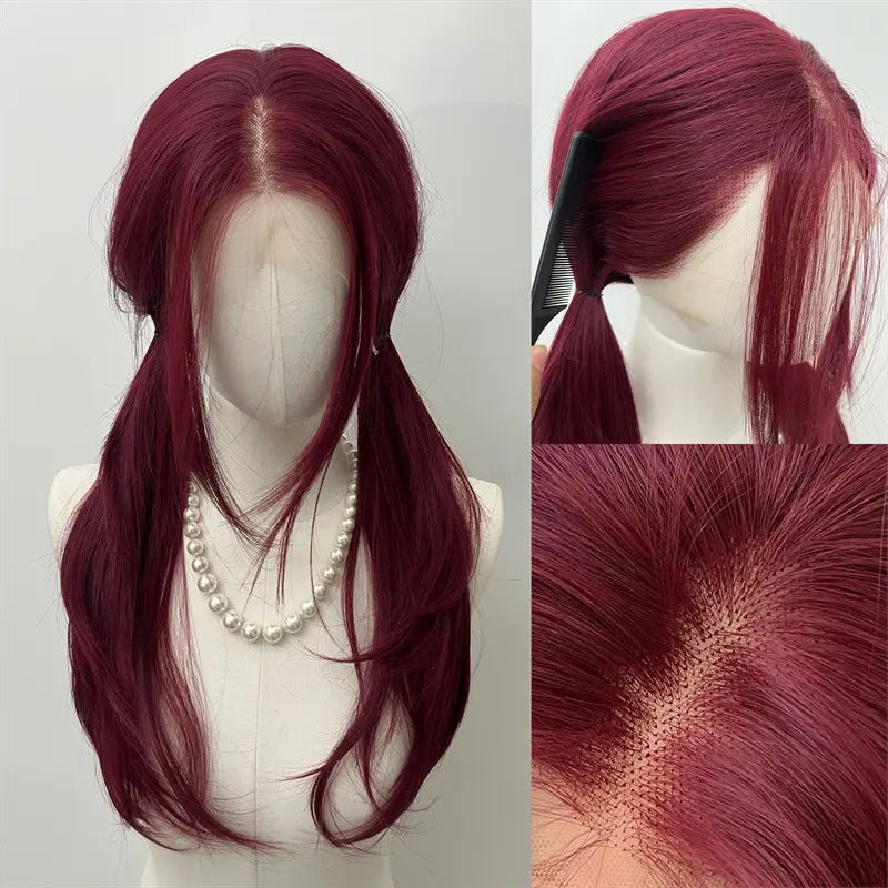 lemailwig-lace-wigs-raspberry-red-per-cke-curtain-bangs-gestuft image 1