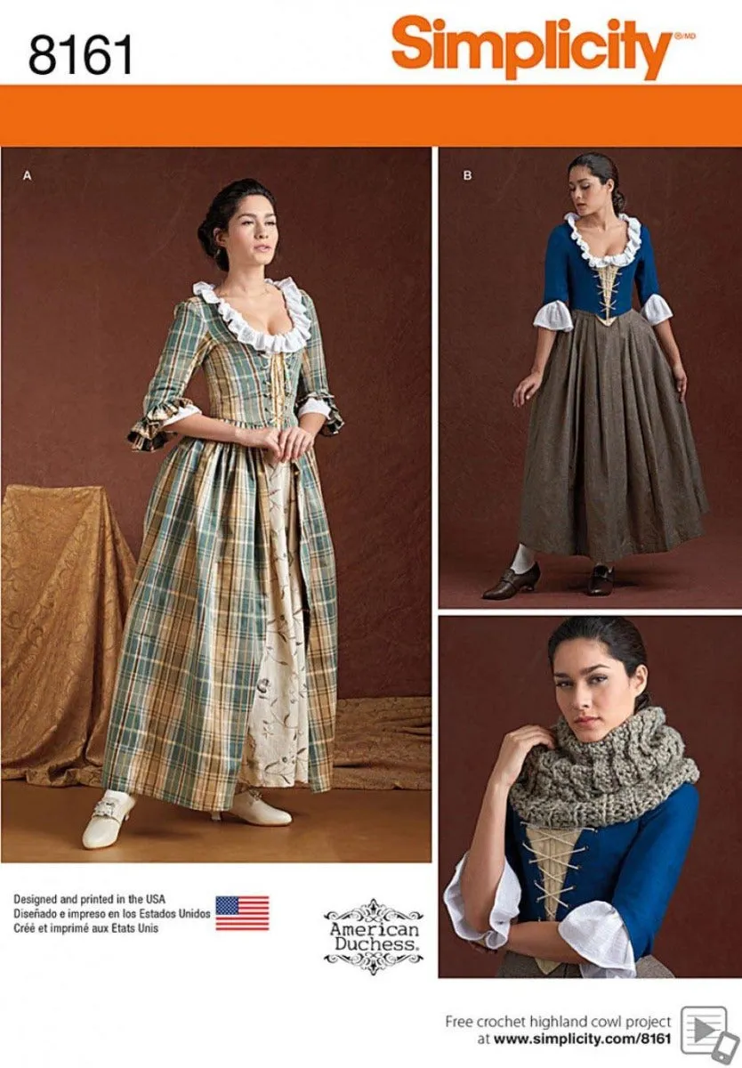 coscraft-8161-18-jahrhundert-kost-m-schnittmuster-damen-h5 image 1