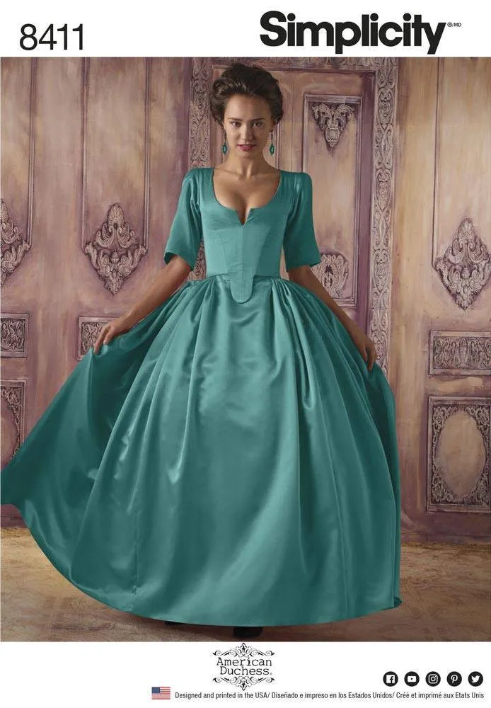coscraft-8411-rokoko-kleid-schnittmuster-h5-6-14-18-jahrhundert image 1