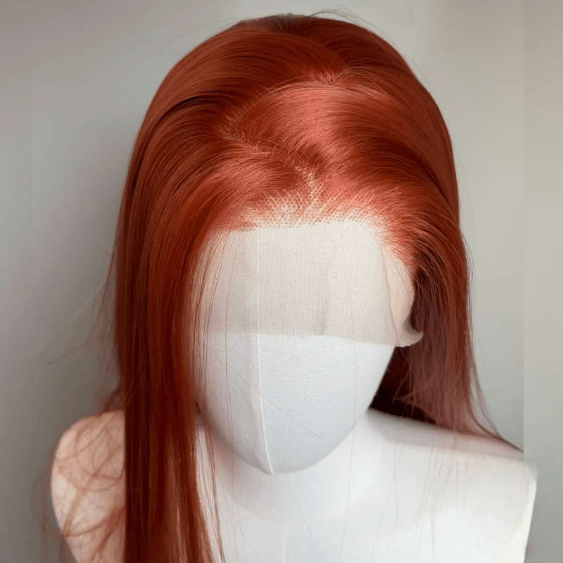 lemailwig-lace-wigs-lange-glatte-front-lace-per-cke-orange-80-cm image 4