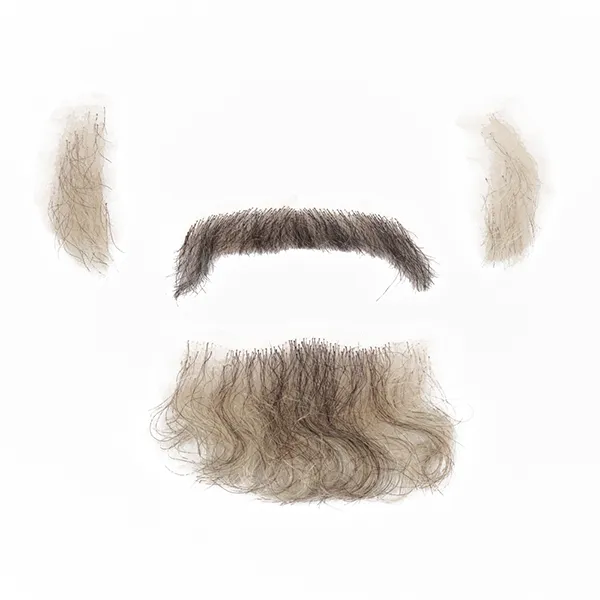 arda-wigs-izzy-bart-set-kinnbart-schnurrbart-echthaar image 1
