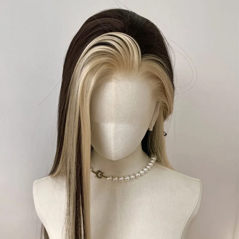 lemailwig-lace-wigs-60cm-per-cke-glatt-gold-brown-13x4 image 1