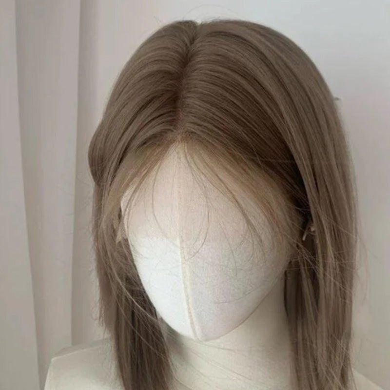lemailwig-lace-wigs-kurze-per-cke-30cm-gray-brown-lace-front image 3