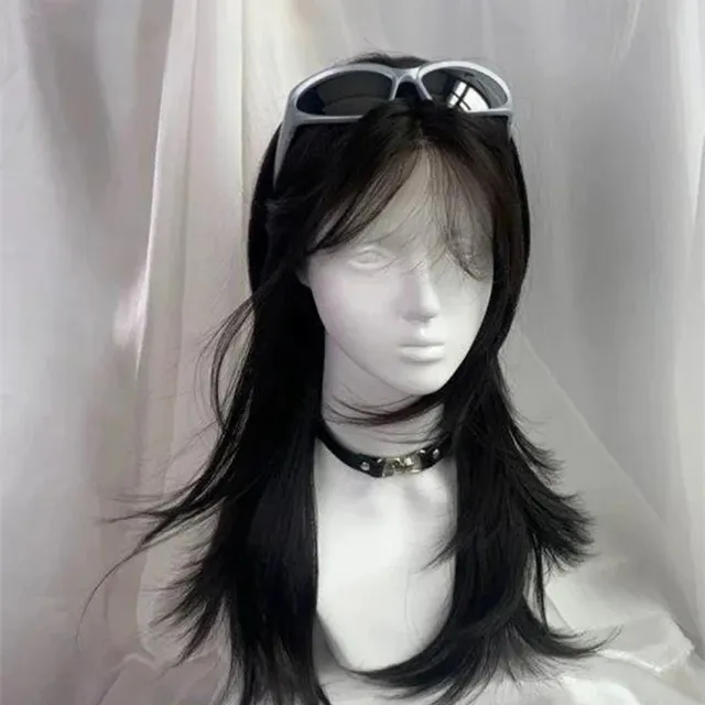 lemailwig-lace-wigs-front-lace-per-cke-schwarz-glatt-55-cm image 1