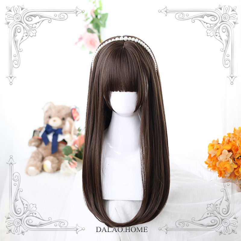 lemailwig-lolita-wigs-lange-glatte-per-cke-braun-schwarz-60-cm image 2