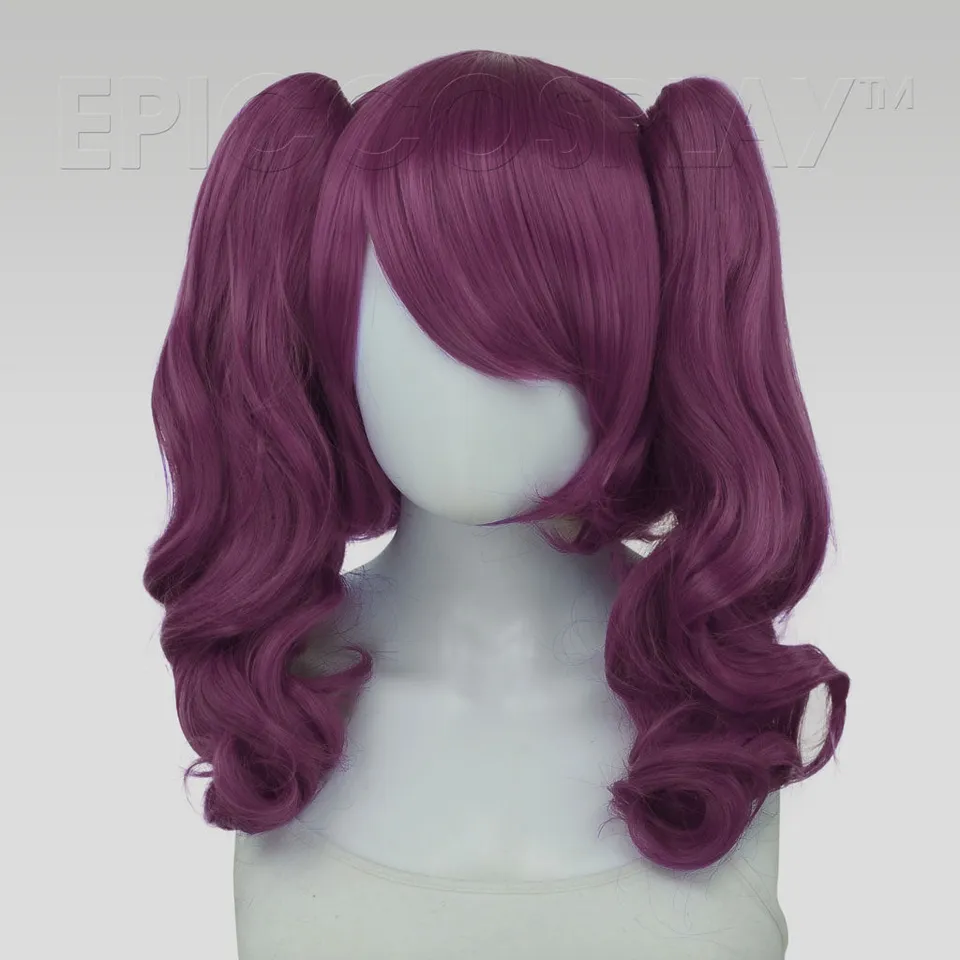 epiccosplaywigs-rhea-dark-plum-purple-pigtail-per-cke-set image 1