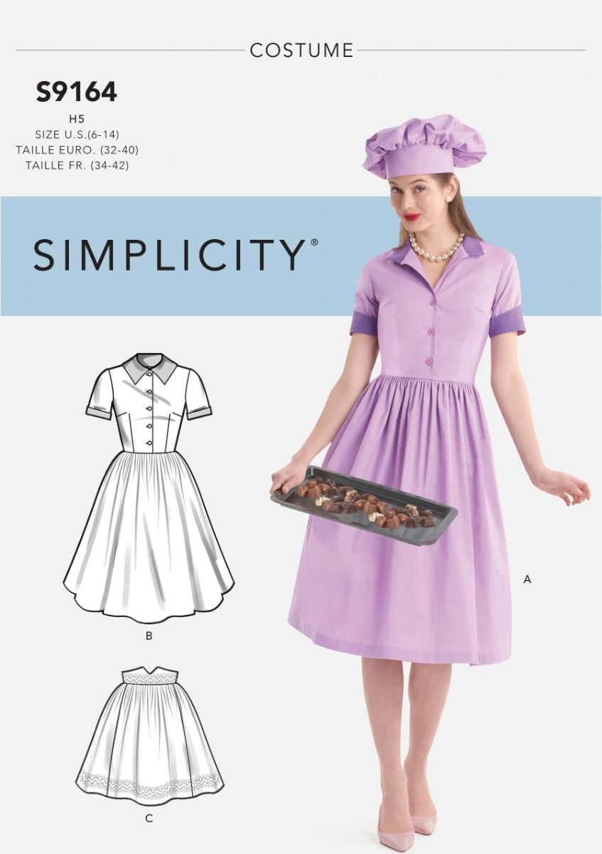 coscraft-9164-misses-costumes-kleid-schnittmuster-h5-retro image 1